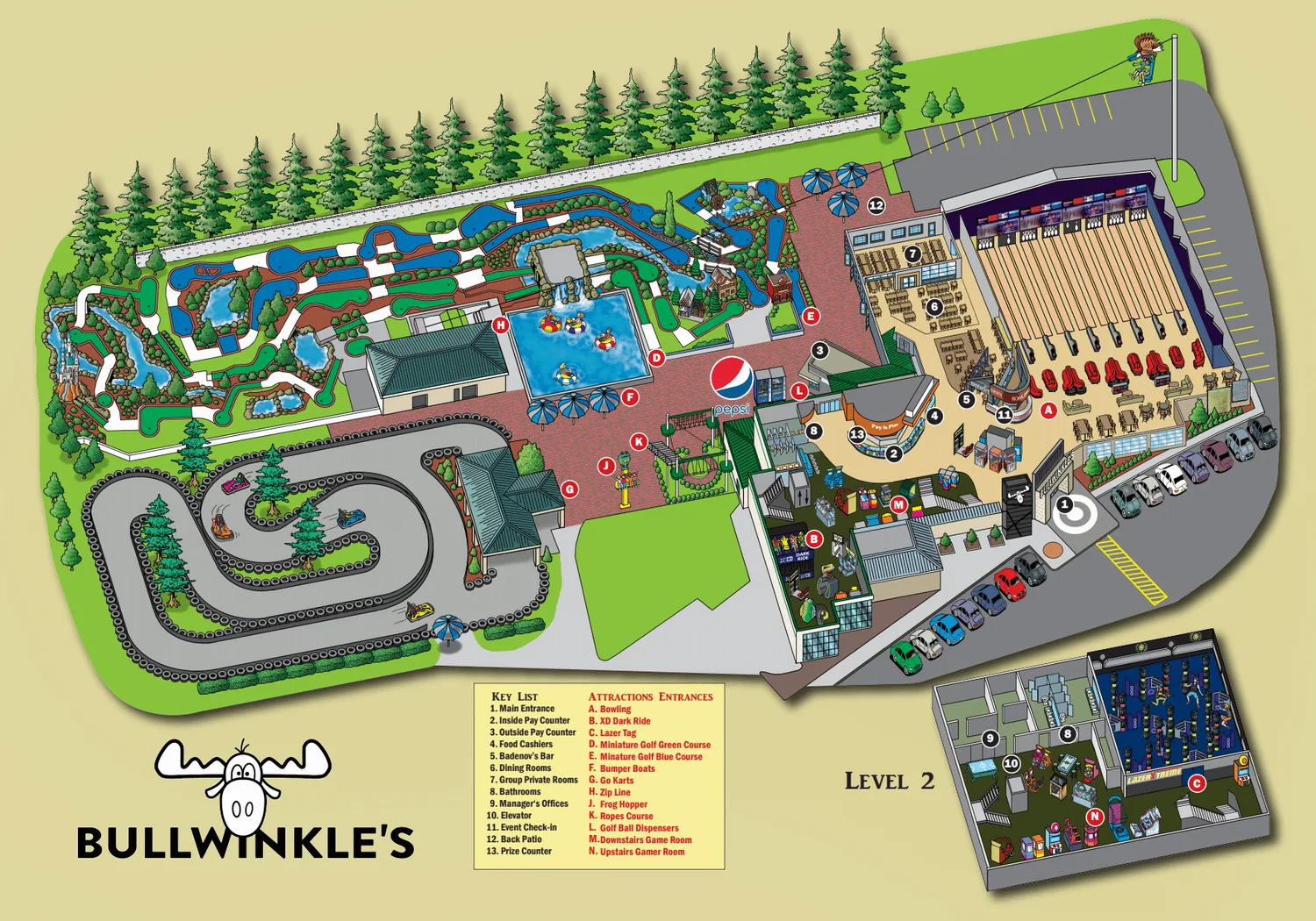 Bullwinkle's Wilsonville park map